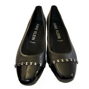 Anne Klein Maysel Black Size 8 Flex Wedge Flats Shoes NWOT